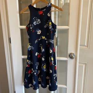 Banana Republic Navy Floral Dress Size 0 Petite